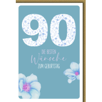 90. Geburtstag Blüten lila die besten Wünsche...