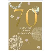 70. Geburtstag A4 Kreise Punkte mokka besten Wünsche...