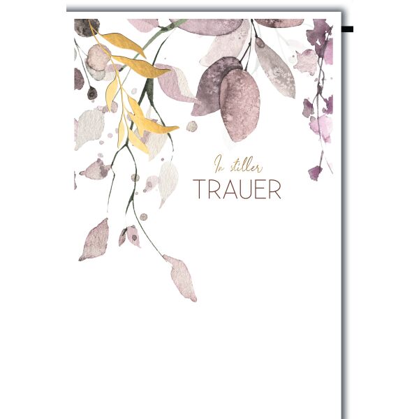 Trauer In stiller Trauer Blätter Kondolenz Beileidskarte mit Umschlag