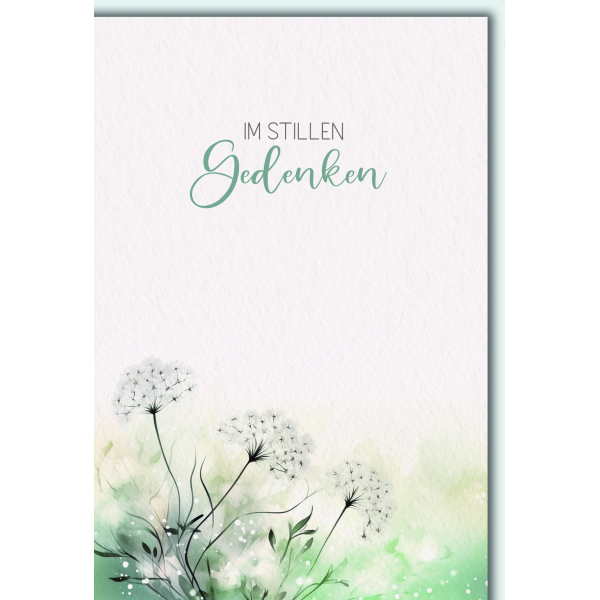 Trauer Im stillen Gedenken Pusteblumen Kondolenz Beileidskarte mit Umschlag