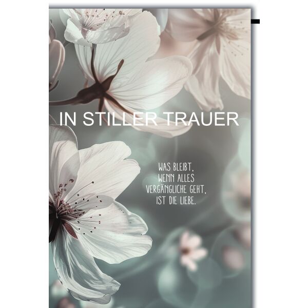 Trauer In stiller Trauer Magnolien Liebe bleibt Kondolenz Beileidskarte mit Umschlag