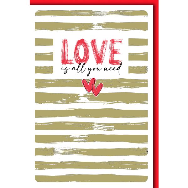 Hochzeitskarten Herzen Love is all you need Glückwunschkarte mit Umschlag