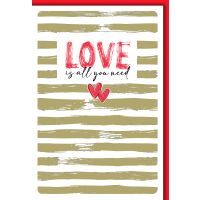 Hochzeitskarten Herzen Love is all you need...