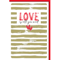 Hochzeitskarten Herzen Love is all you need...