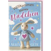 Baby Hase Herz pink Geburt Mädchen Willkommen...