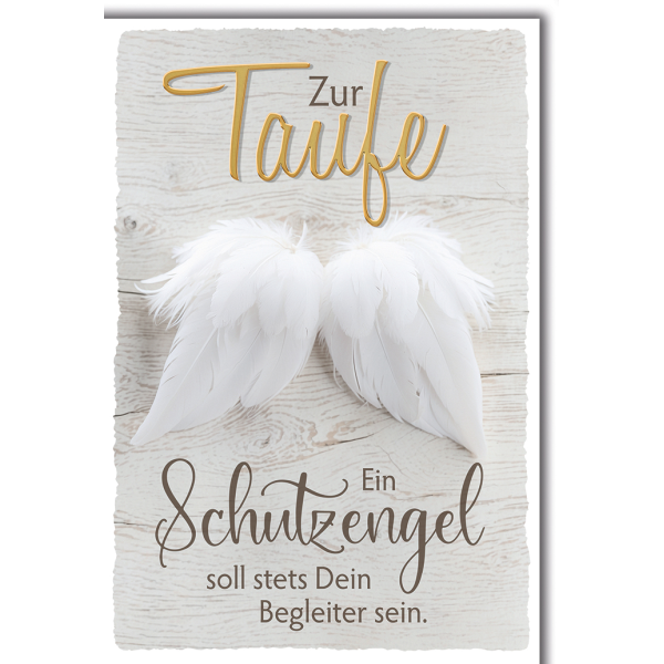 Taufe Engelflügel Schutzengel Begleiter Glückwunschkarte mit Umschlag