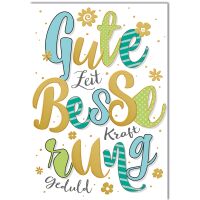 Genesung Schrift groß mit Blüten Gute...