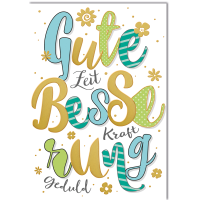 Genesung Schrift groß mit Blüten Gute...
