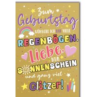 Geburtstag Regenbögen Liebe Sonnenschein Glitzer...