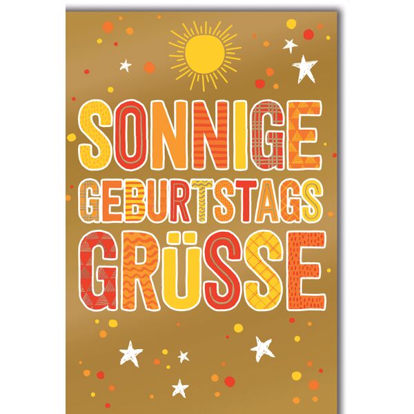 Geburtstag Sonne Sterne Sonnige Grüße Glückwunschkarte mit Umschlag