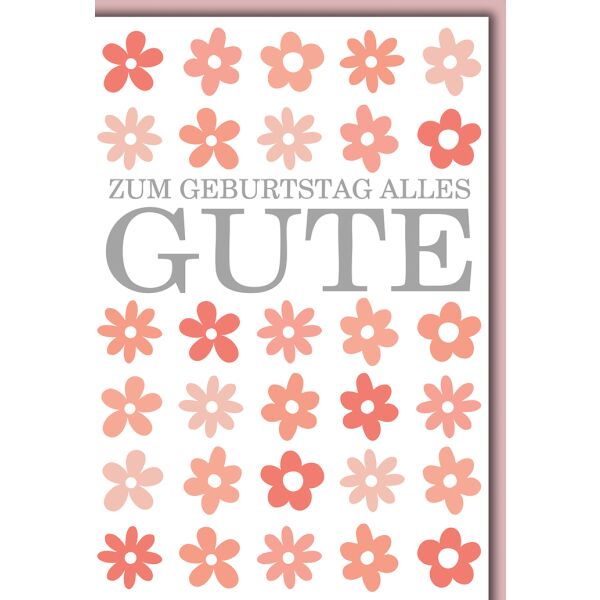 Geburtstag Blümchen alles Gute Glückwunschkarte mit Umschlag