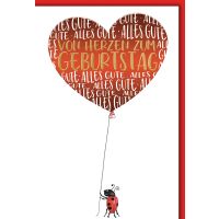 Geburtstag Herzluftballon von Herzen...