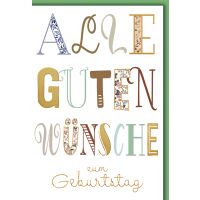 Geburtstag Schrift groß alle guten Wünsche...