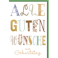 Geburtstag Schrift groß alle guten Wünsche...