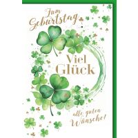 Geburtstag Kleeblätter viel Glück...