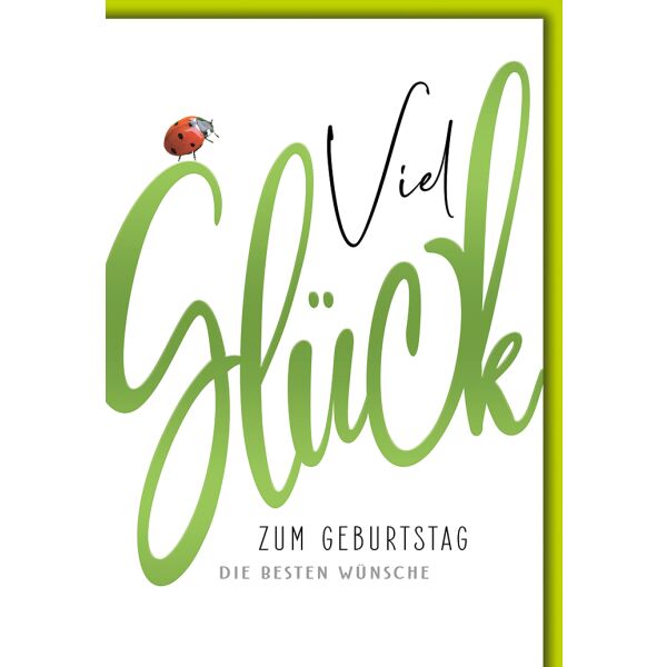 Geburtstag Käfer auf Glück beste Wünsche Glückwunschkarte mit Umschlag