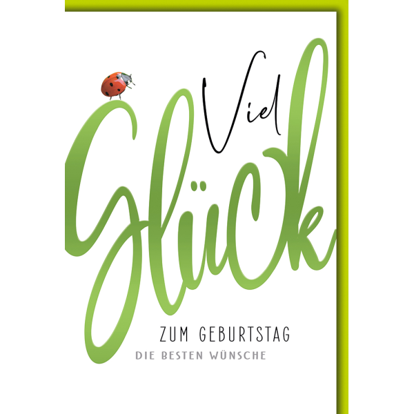 Geburtstag Käfer auf Glück beste Wünsche Glückwunschkarte mit Umschlag