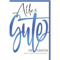 Geburtstag Schrift blau Alles Gute Glückwunschkarte...