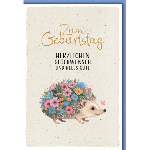 Geburtstag Blumenigel herzlichen Glückwunsch Glückwunschkarte mit Umschlag