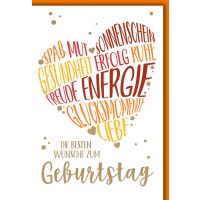 Geburtstag Wünscheherz Spaß Sonne Energie...