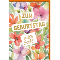 Geburtstag Blumen gemalt alles Gute Glückwunschkarte...