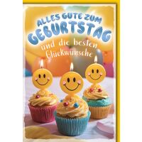Geburtstag Smiley Cupcakes die besten Wünsche...