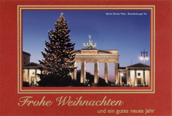 A – Weihnachten - Glückwunschkarte im Format 11,5 x 17 cm mit Briefumschlag - Städtekarte Berlin