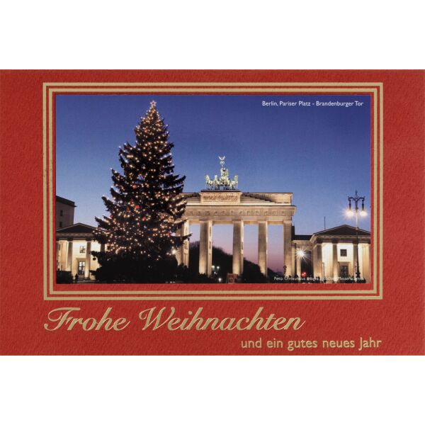 A - Weihnachten  Grußkarte mit Umschlag Berlin Brandenburger Tor Frohe Weihnachten