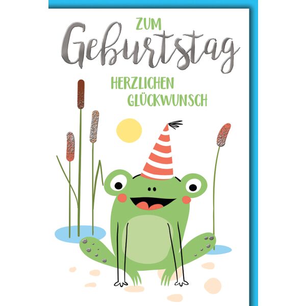 Kindergeburtstag Frosch herzlichen Glückwunsch Glückwunschkarte mit Umschlag