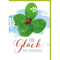 Geburtstag Käfer auf Glücksklee viel Glück...