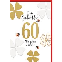 60. Geburtstag Glücksklee und Käfer alle guten...