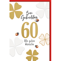 60. Geburtstag Glücksklee und Käfer alle guten...