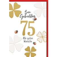 75. Geburtstag Glücksklee und Käfer alle guten...