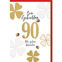 90. Geburtstag Glücksklee und Käfer alle guten...