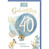 40. Geburtstag Luftballon herzlichen Glückwunsch...