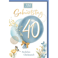 40. Geburtstag Luftballon herzlichen Glückwunsch...