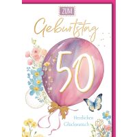 50. Geburtstag Luftballon herzlichen Glückwunsch...