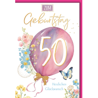 50. Geburtstag Luftballon herzlichen Glückwunsch...