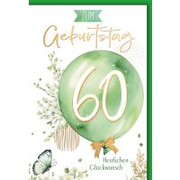 60. Geburtstag Luftballon herzlichen Glückwunsch...