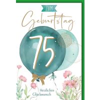 75. Geburtstag Luftballon herzlichen Glückwunsch...