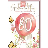 80. Geburtstag Luftballon herzlichen Glückwunsch...