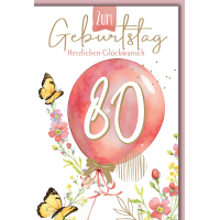 80. Geburtstag Luftballon herzlichen Glückwunsch...