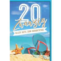 20. Geburtstag Strand alles Gute Glückwunschkarte...