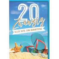 20. Geburtstag Strand alles Gute Glückwunschkarte...