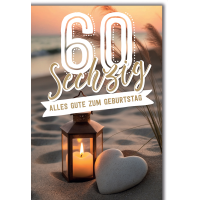 60. Geburtstag Laterne u.Herz am Strand alles Gute...