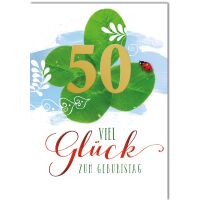 50. Geburtstag Glückskleeblatt viel Glück...