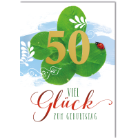 50. Geburtstag Glückskleeblatt viel Glück...