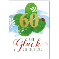 60. Geburtstag Glückskleeblatt viel Glück...