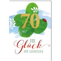 70. Geburtstag Glückskleeblatt viel Glück...