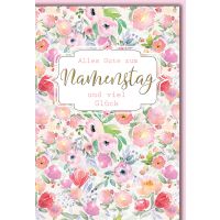 Namenstag Blumen allover alles Gute Glückwunschkarte...